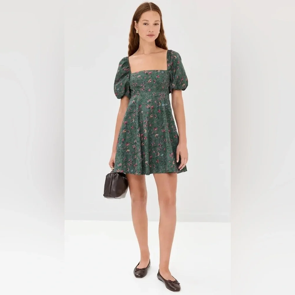 Hill House Mini Dress in Forest Green Floral - Picture 5 of 6